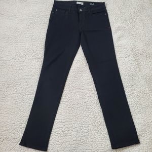 WARP + WEFT Paris Cigarette Black Mid Rise Jeans Skinny Straight Leg Size 28